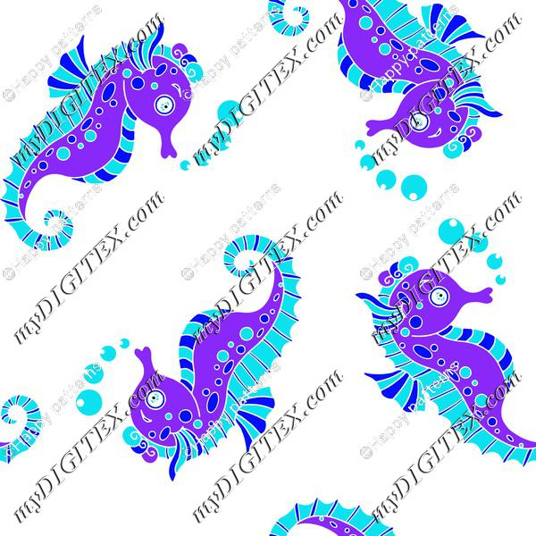 Seahorses ocean blue