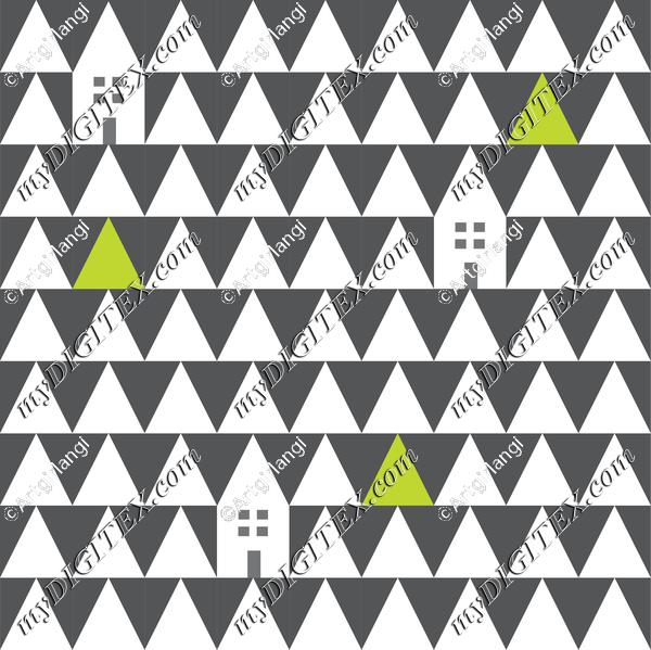Triangle home with tree