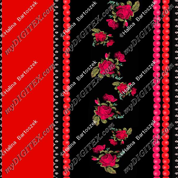 koronka ribbon coral red red pink