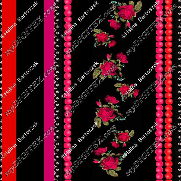 koronka ribbon coral red red pink4