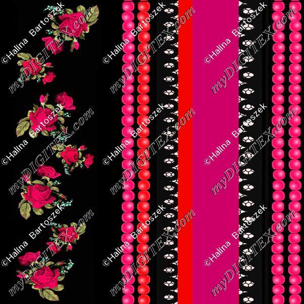 koronka ribbon coral red red orange pink
