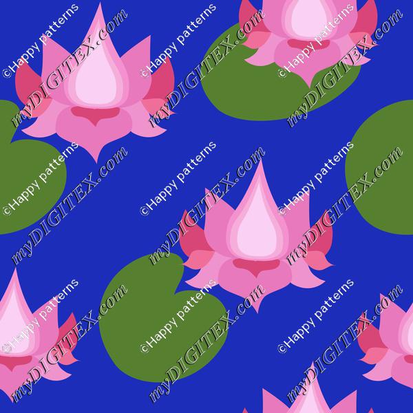 Pink lotusflowers on royal blue