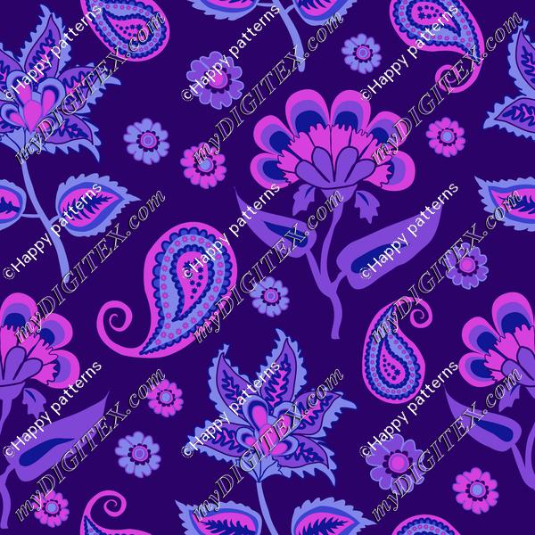 Oriental Pasleys Kalamkari purple
