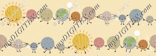 cute solar system pastel