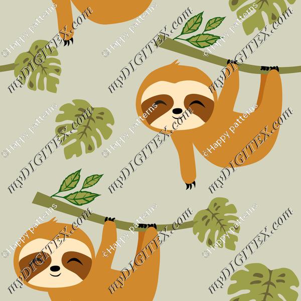 Cute Baby Sloths in Tropical Jungle