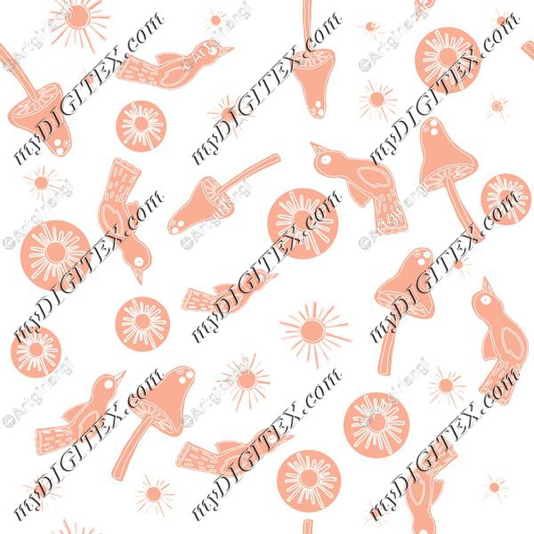 Colorful mushroom pattern H-01