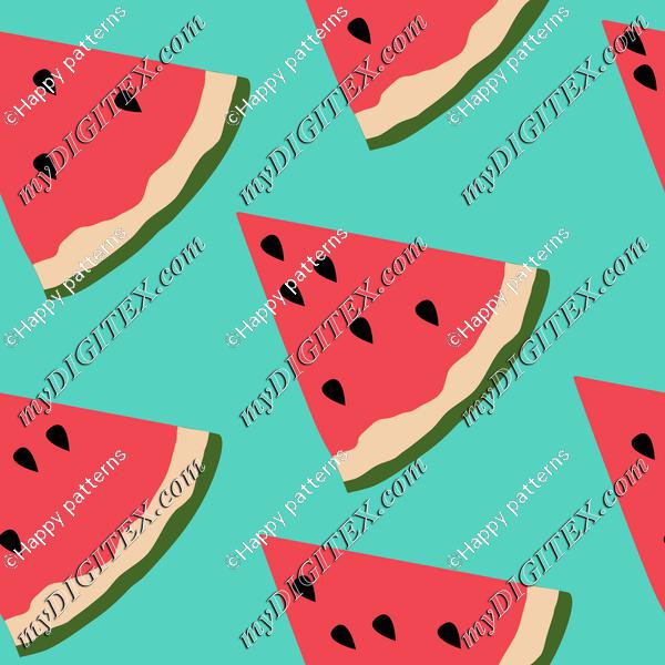 Watermelon on Blue Summer Fruit