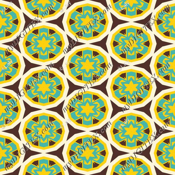Blue yellow flowers pattern