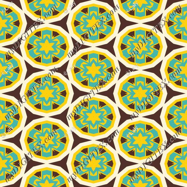 Blue yellow flowers pattern