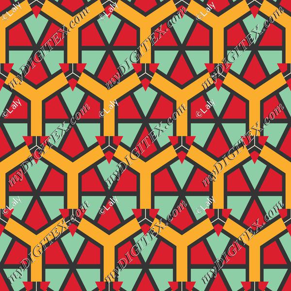 Honeycombs triangles and other shapes pattern