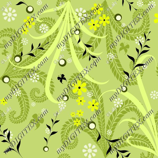 Flowers on a green background