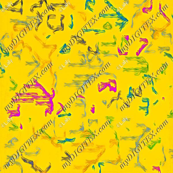 Colorful strokes on a yellow background