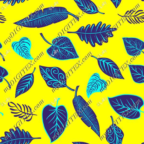Leaves on a yellow background