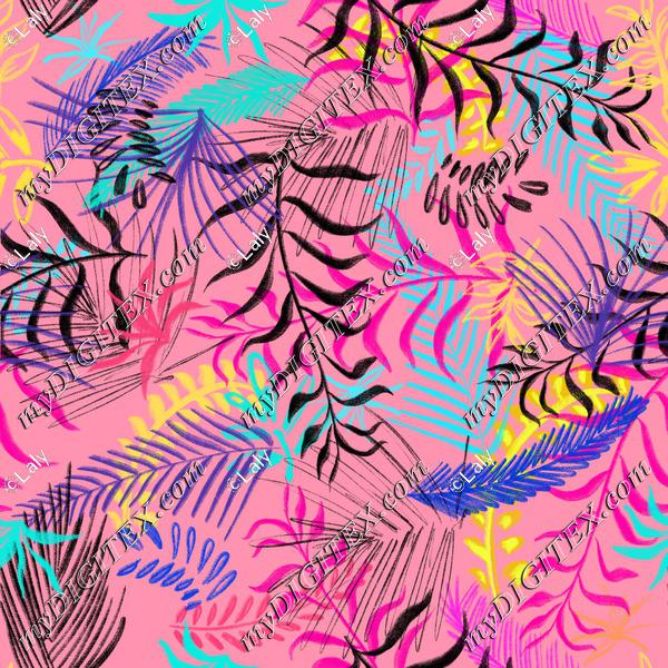 Leaves on a pink background