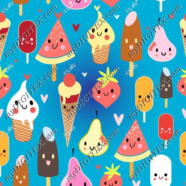 Cute food characters clipart