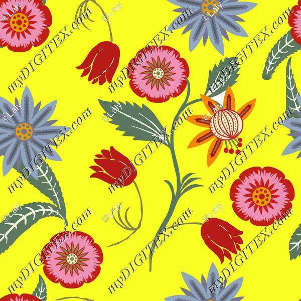 Flowers on a yellow background