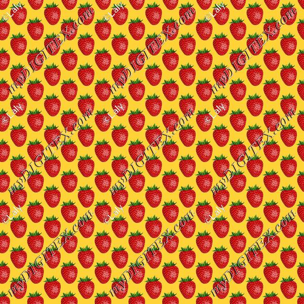 Strawberries on a yellow background