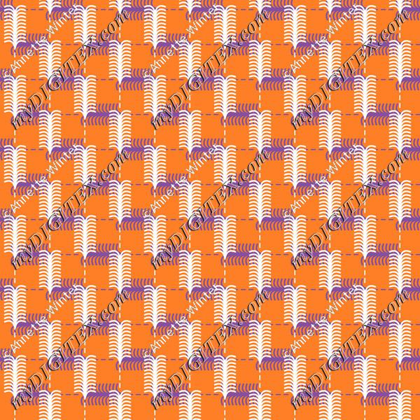 Modern Geometric Orange Purple and White Print