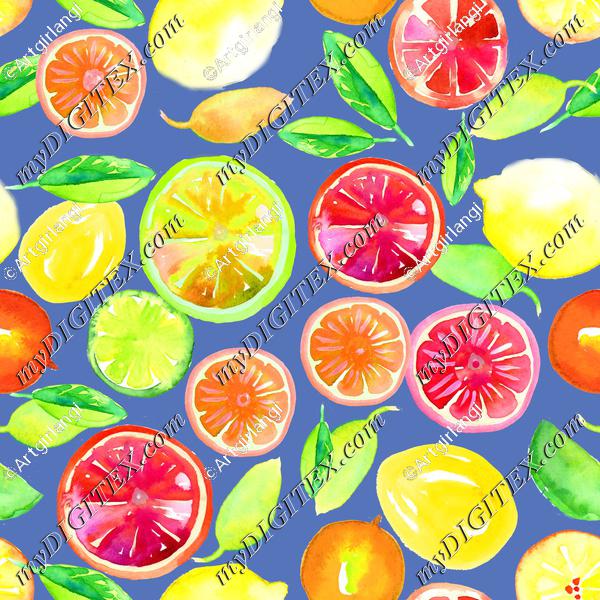 Citrus in Watercolor Violet BG