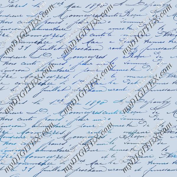 Blue Vintage Handwriting