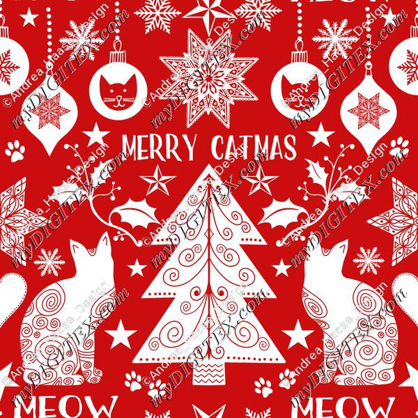 Merry Catmas red