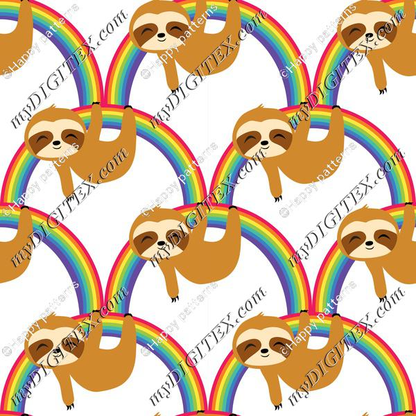 Cute Baby Sloths on Rainbow