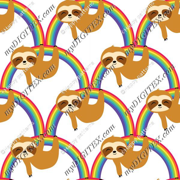 Cute Baby Sloths on Rainbow