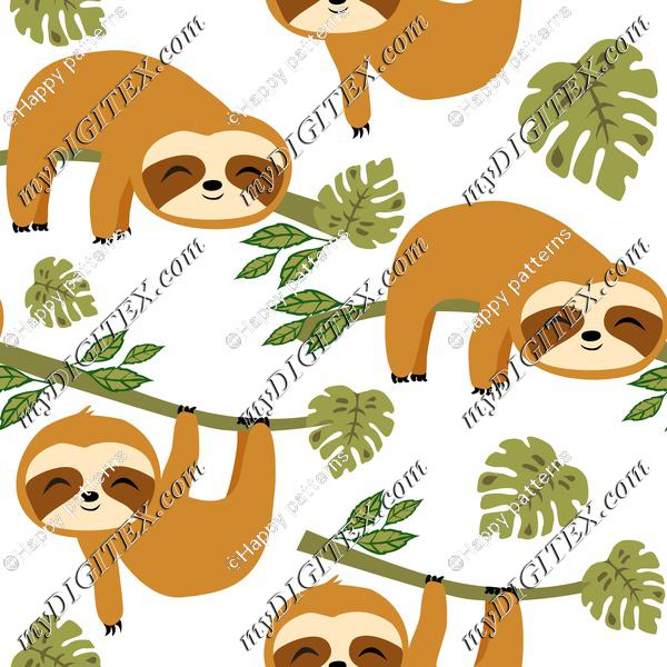 Cute Sloths in Jungle