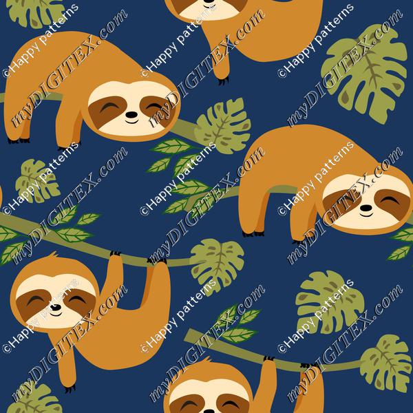 Cute Baby Sloths hanging in Jungle