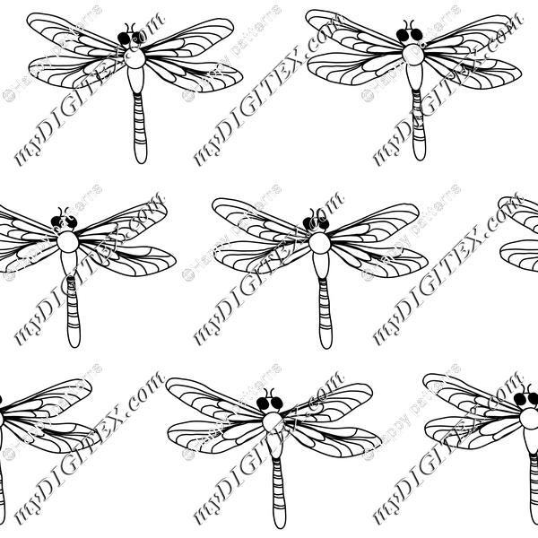 Dragonflies Black and White