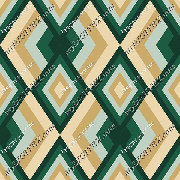Abstract Geometric Pattern with Deep Green