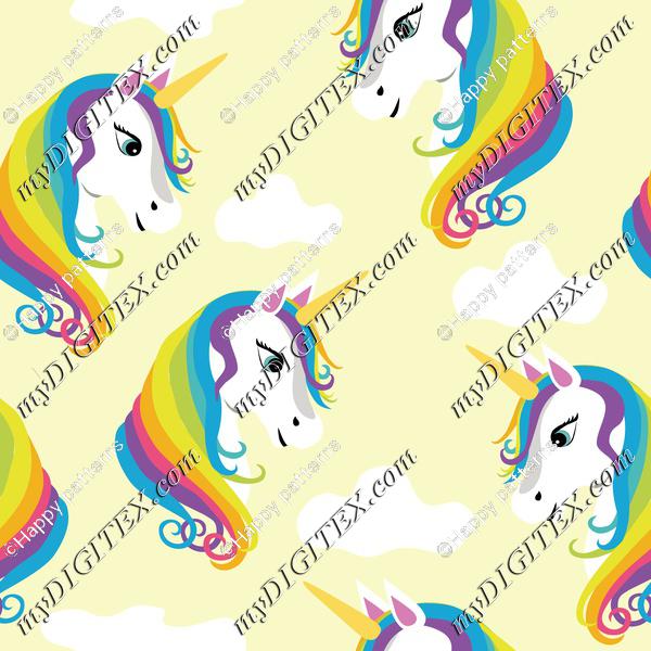 Magical Rainbow Unicorns on Yellow