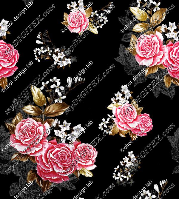 rose blossom_black