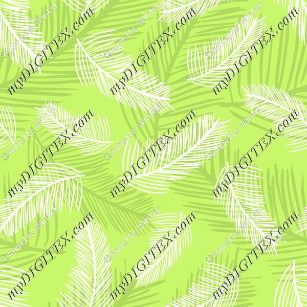 Palm Leaves Lime Green Back