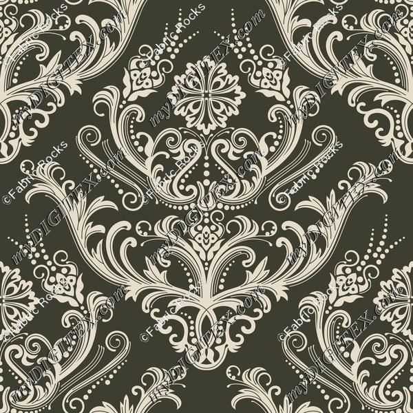 Watercolor Bouquet Damask 1