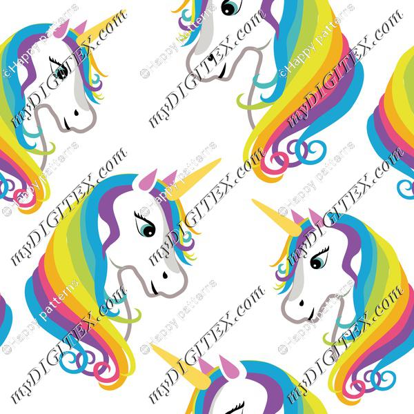 Cute Unicorns on White