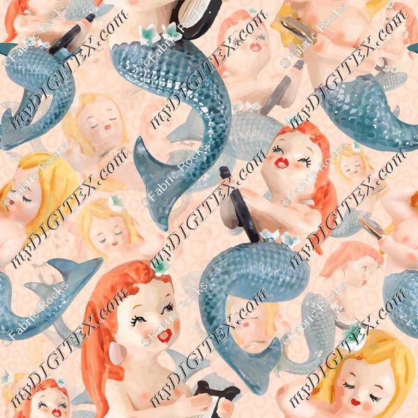 Vintage Kitsch Ceramic Mermaids