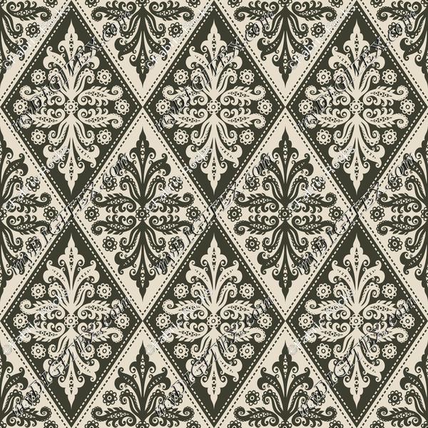 Watercolor Bouquet Damask 4