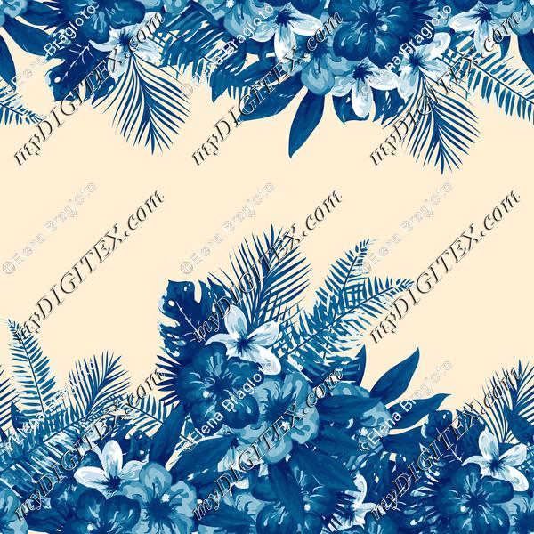 Tropical flowers blue