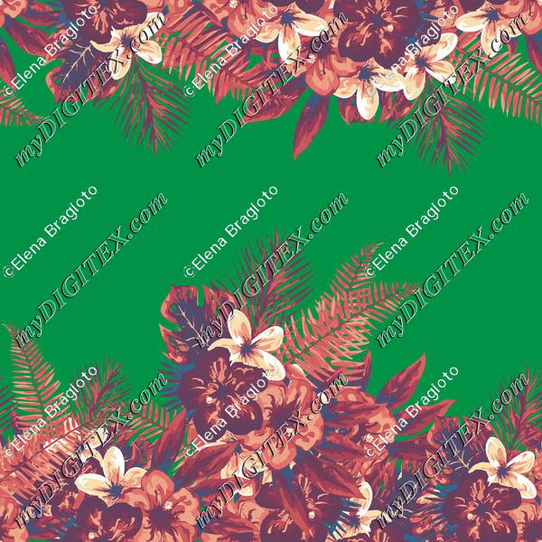 Tropical flowers green