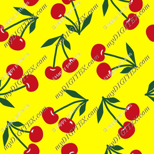 Cherries on yellow, Cherry fruit