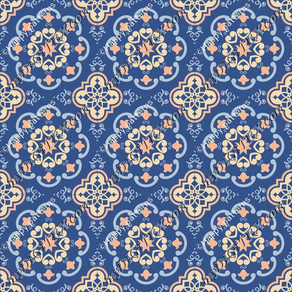 Ceramic Tiles Classic Blue, Peach