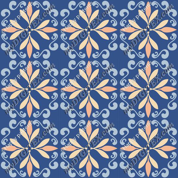 Ceramic Tiles Classic Blue, Peach