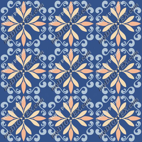 Ceramic Tiles Classic Blue, Peach