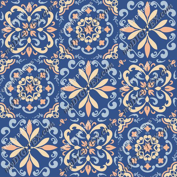 Ceramic Tiles Classic Blue, Peach