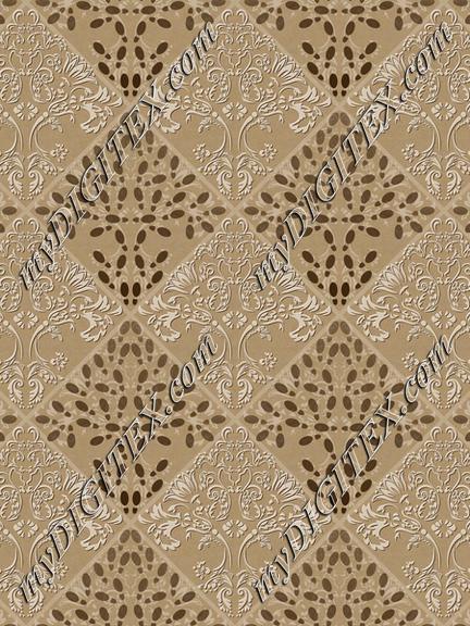 Flocked Damask Footprints