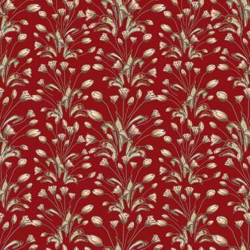 Tulips flowerpattern on red