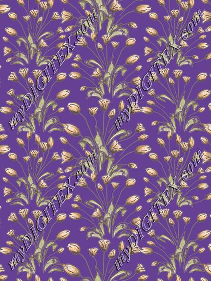 Tulips flowerpattern on purple