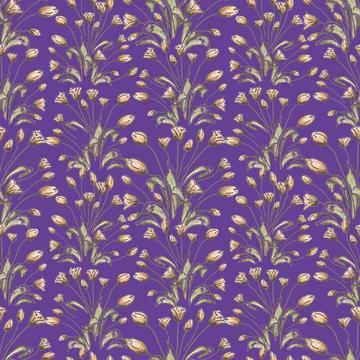 Tulips flowerpattern on purple