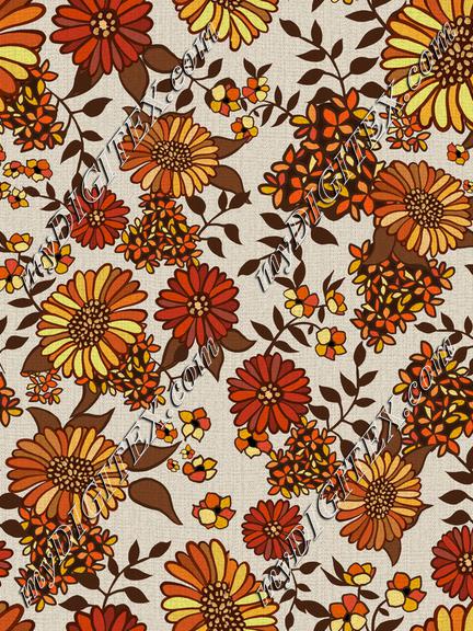 Retro 70s vintage style flowers